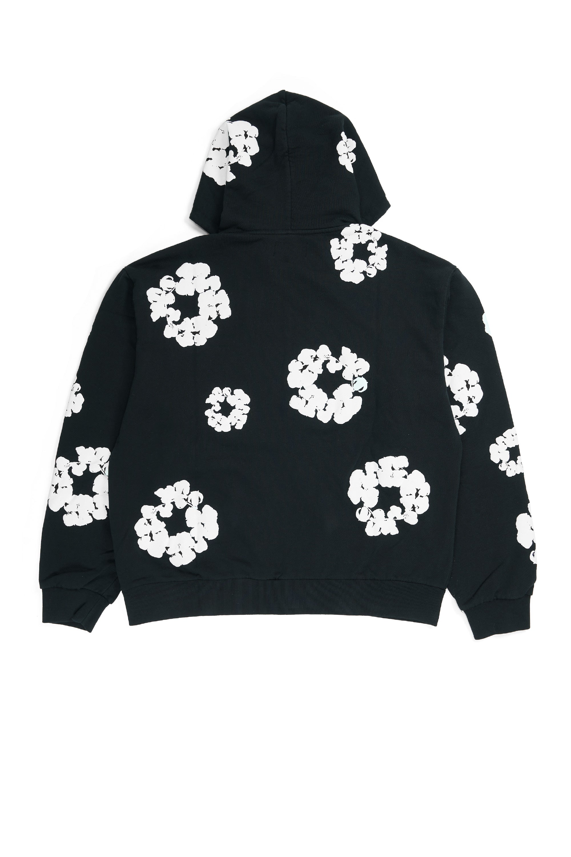 Cotton Wreath Zip Hoodie Black