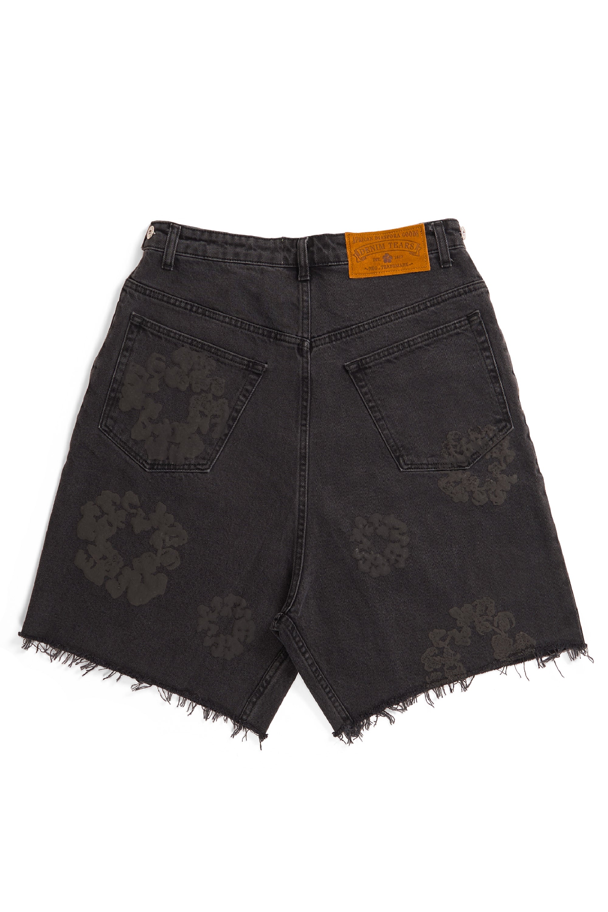 Mono Cotton Wreath Denim Shorts Black