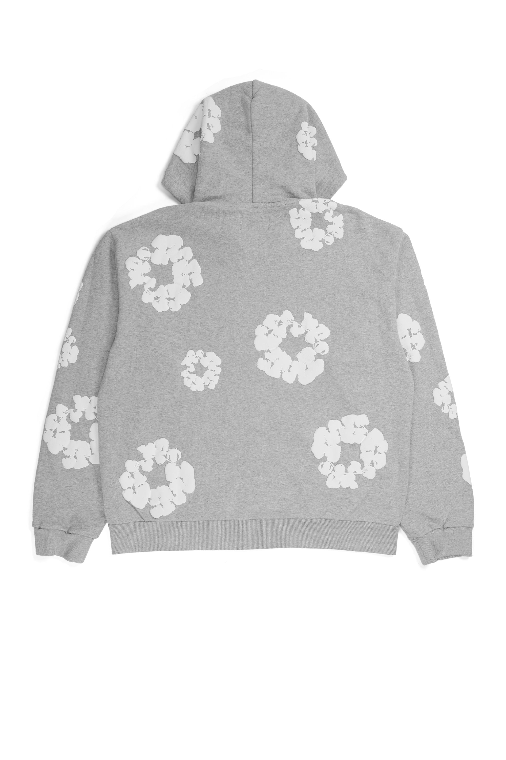 Cotton Wreath Zip Hoodie Grey
