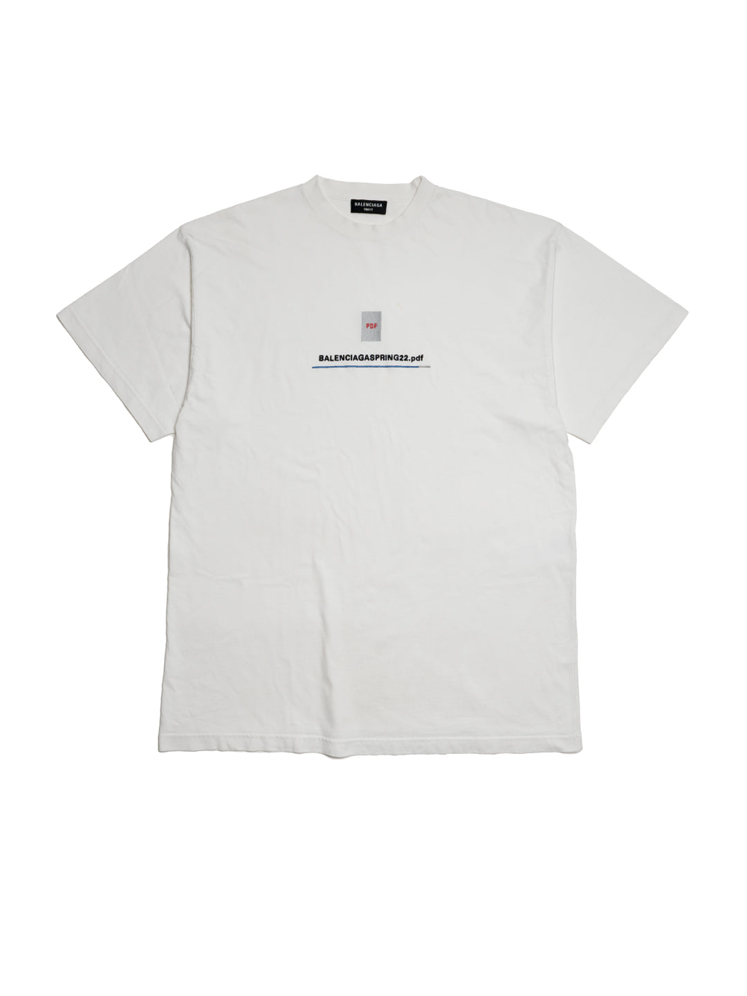 Balenciaga PDF Logo Oversized T-Shirt White