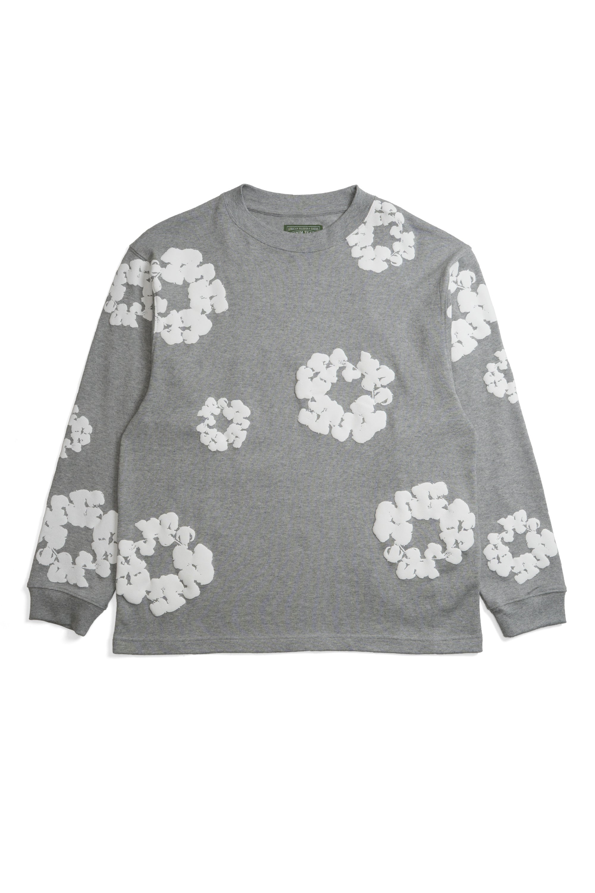 Long Sleeve Cotton Wreath Grey