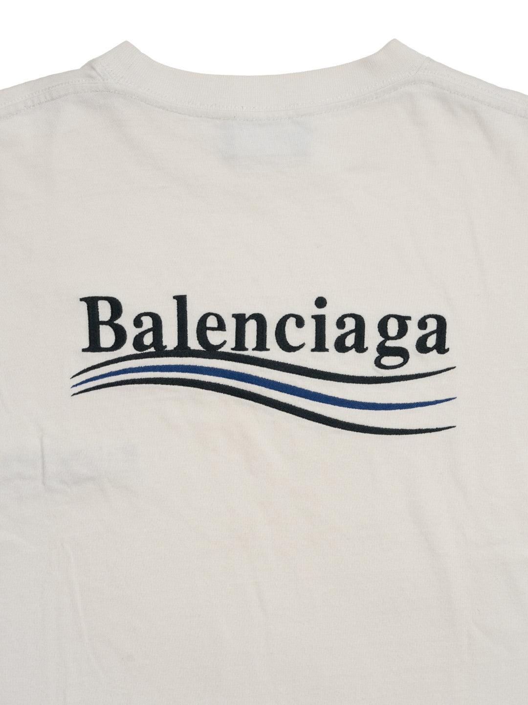 Balenciaga Political Campaign Embroidered T-Shirt Cream