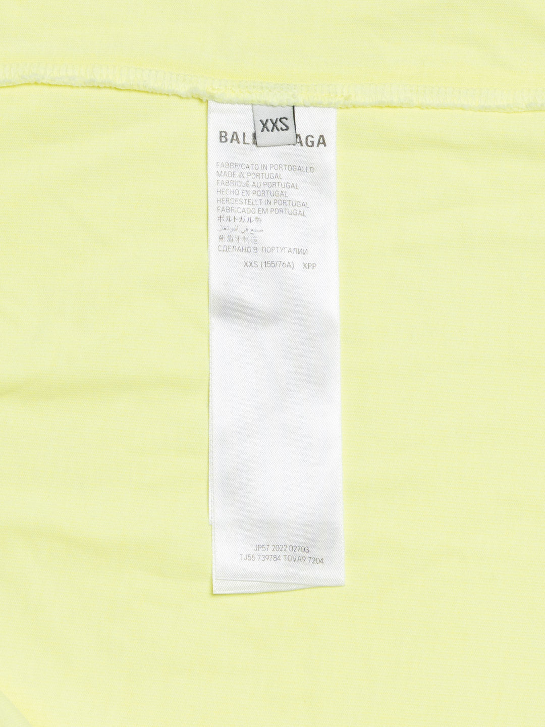 Balenciaga Tape Type Medium Fit T-Shirt Yellow