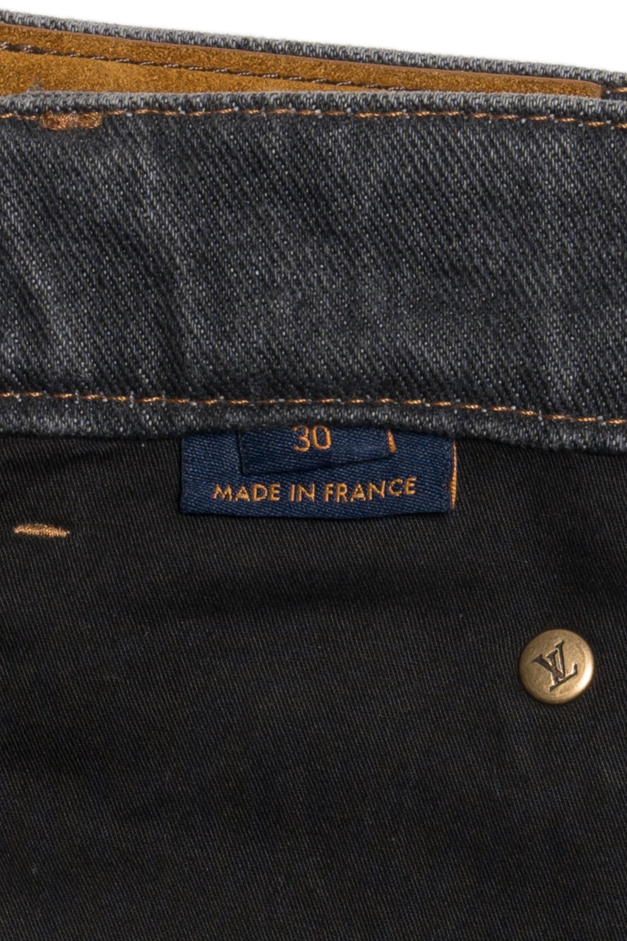 Monogram Flower Denim Pants Black