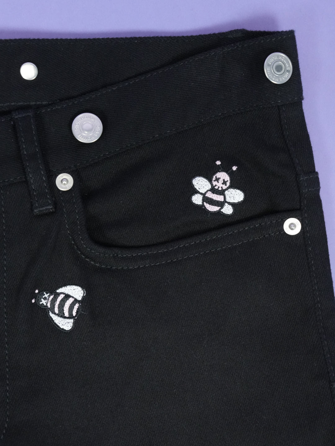 Dior / Kaws Bee Embroidery Jeans Black