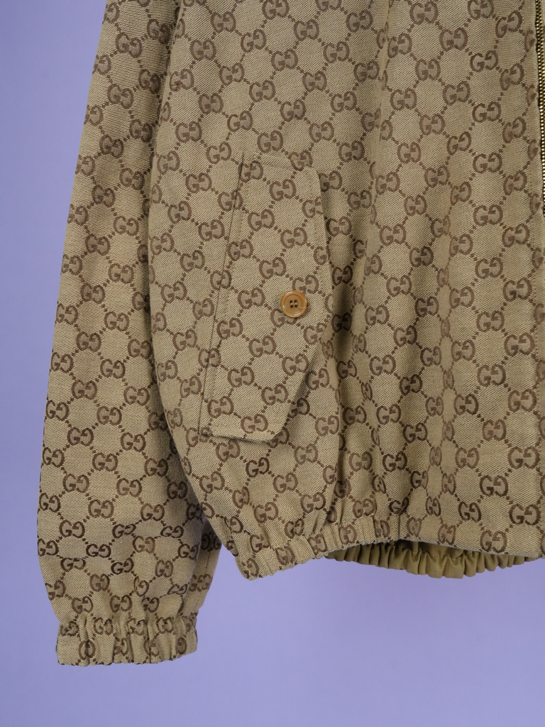 Gucci Reversible Khaki GG Jacket Brown