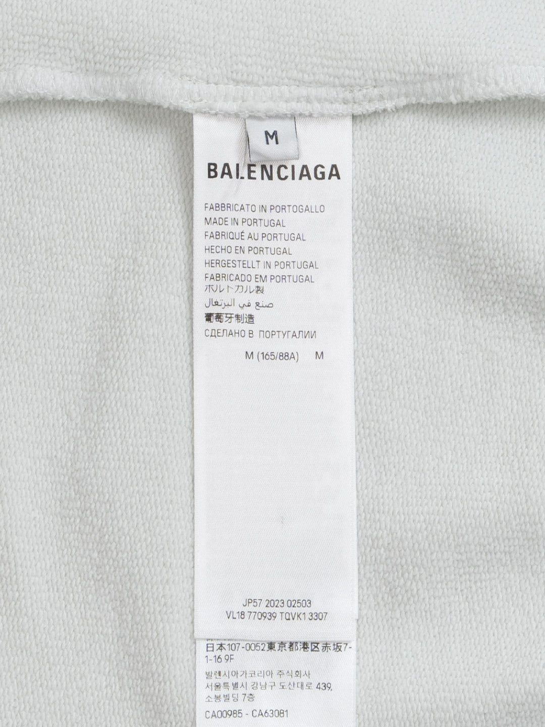 Balenciaga Tattoo Zip-up Hoodie Off-White