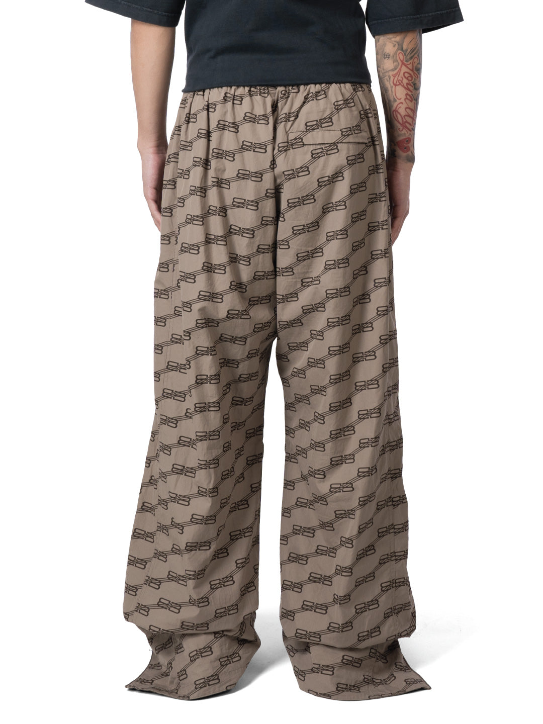 Balenciaga BB Monogram Wide-Leg Pants Brown