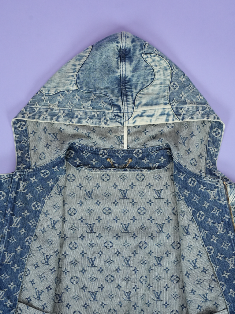 Louis Vuitton / Nigo Monogram Patchwork Denim Hoodie Indigo