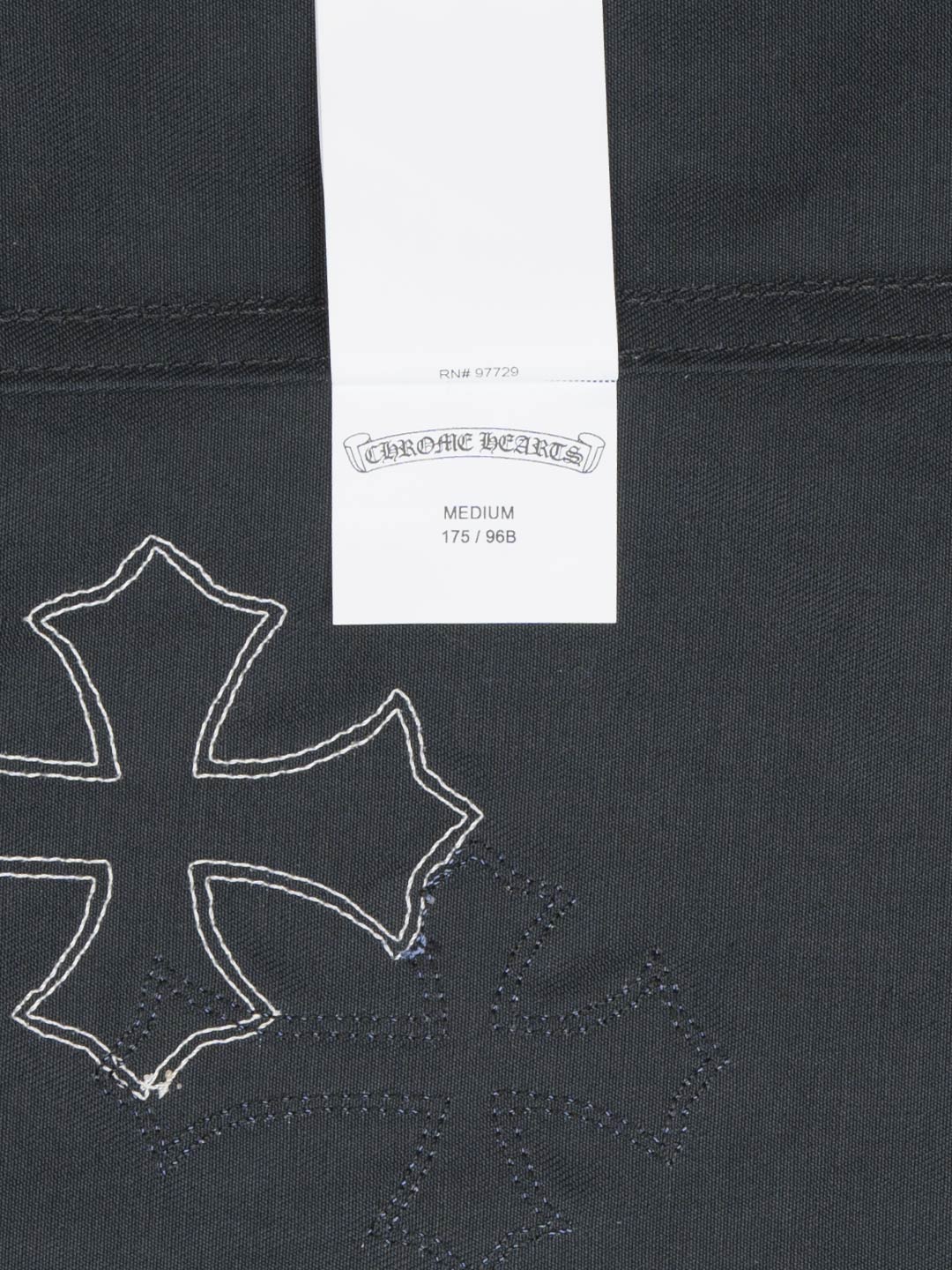 Chrome Hearts Work Dog Blue White Cross Patch Shirt	Black