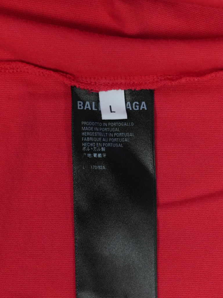 Balenciaga Maison Distresses T-Shirt Red