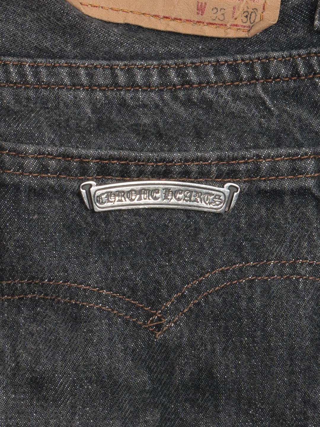 Chrome Hearts Vintage Levi's 501 Stencil Cross Patch Denim Pants Black