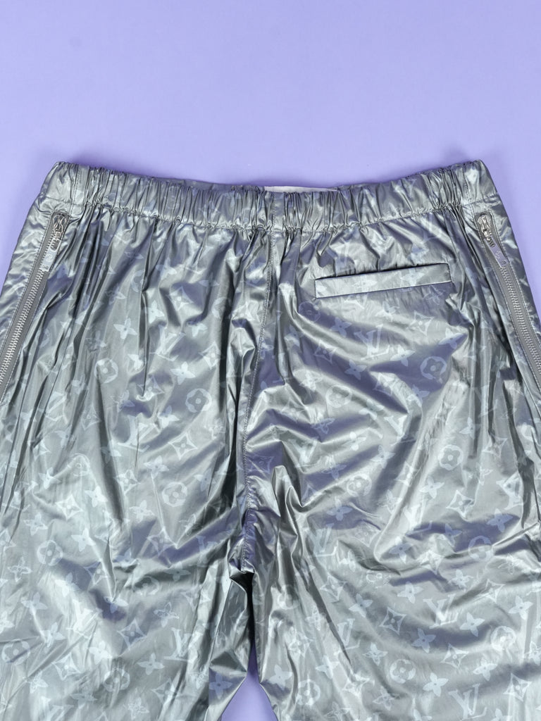 Louis Vuitton Metallic Monogram Lightweight Jogging Pants Silver