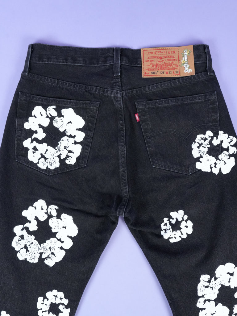 Denim Tears / Levi's 501 Cotton Wreath Jean Black