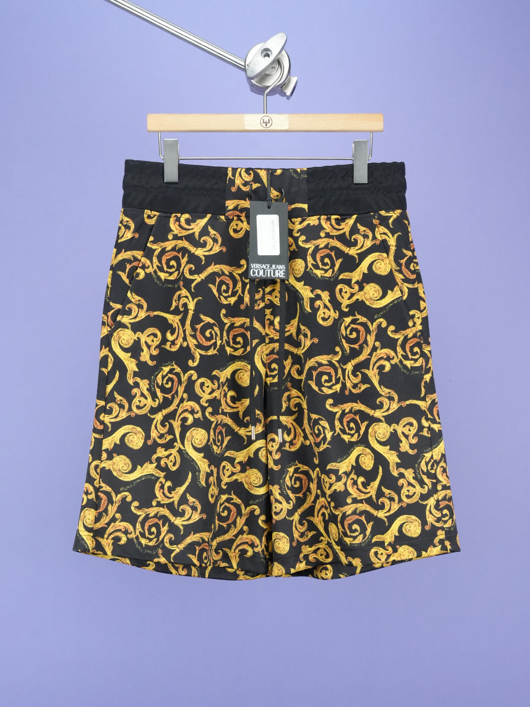 Versace Baroque Print Knee Length Shorts Black