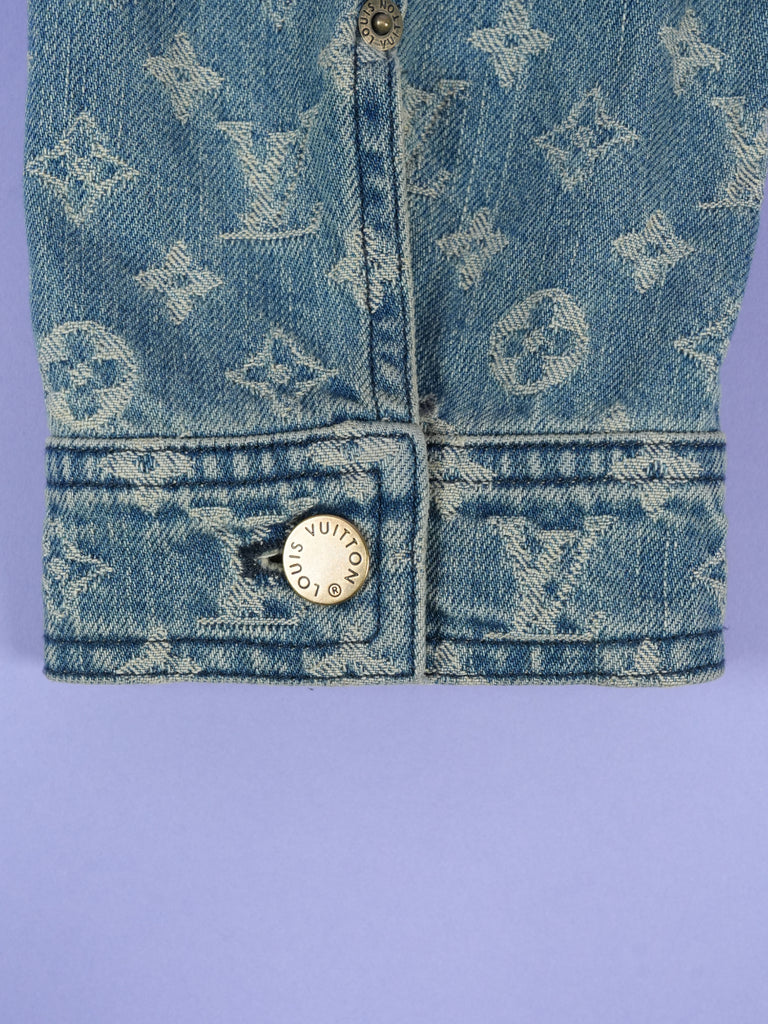 Louis Vuitton / Supreme Jacquard Denim Trucker Jacket Blue