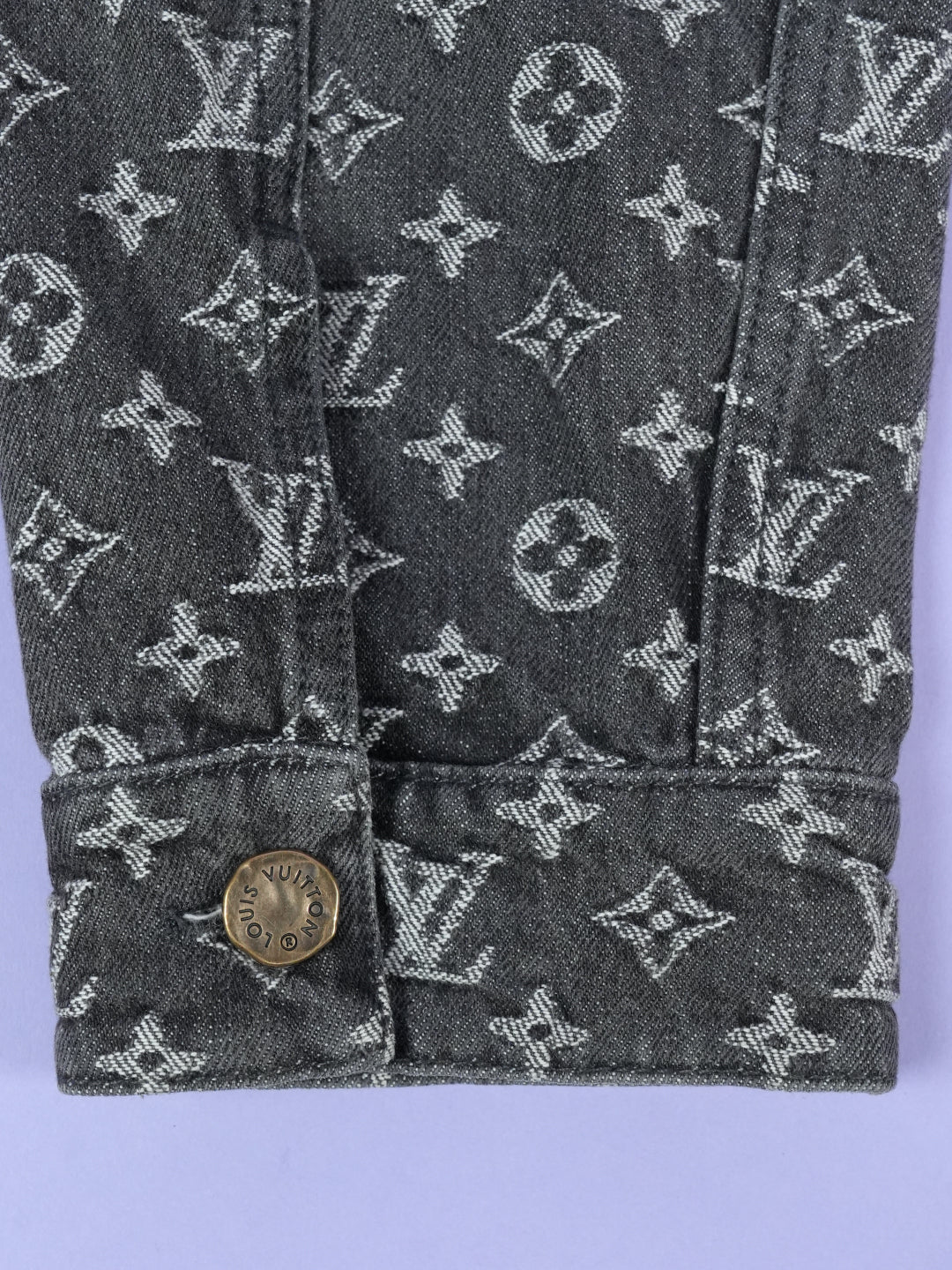 Louis Vuitton / Nigo Giant Damier Waves MNGM Denim Jacket Noir