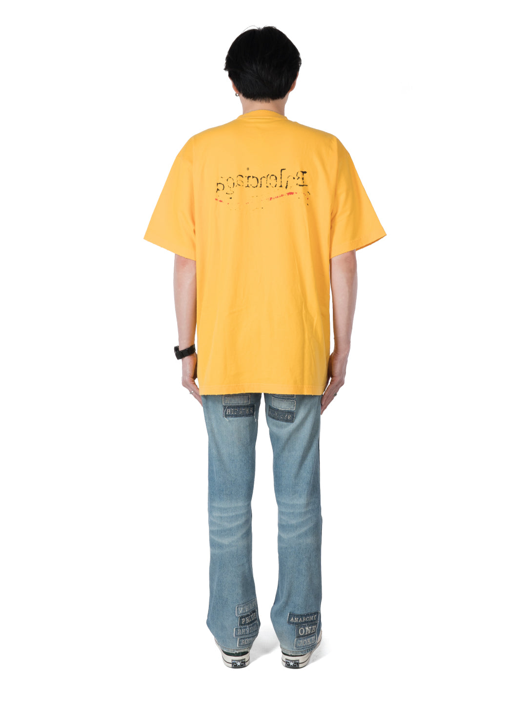 Balenciaga Bleed Logo Sharpie T-Shirt Yellow