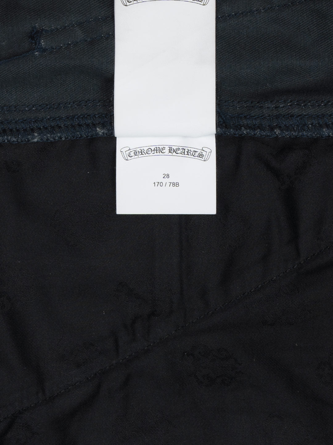 Chrome Hearts Double Knee Blue White Cross Patch Carpenter Pants Black