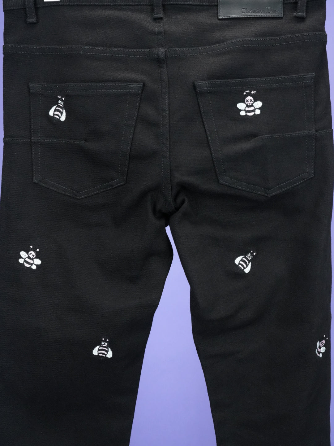 Dior / Kaws Bee Embroidery Jeans Black