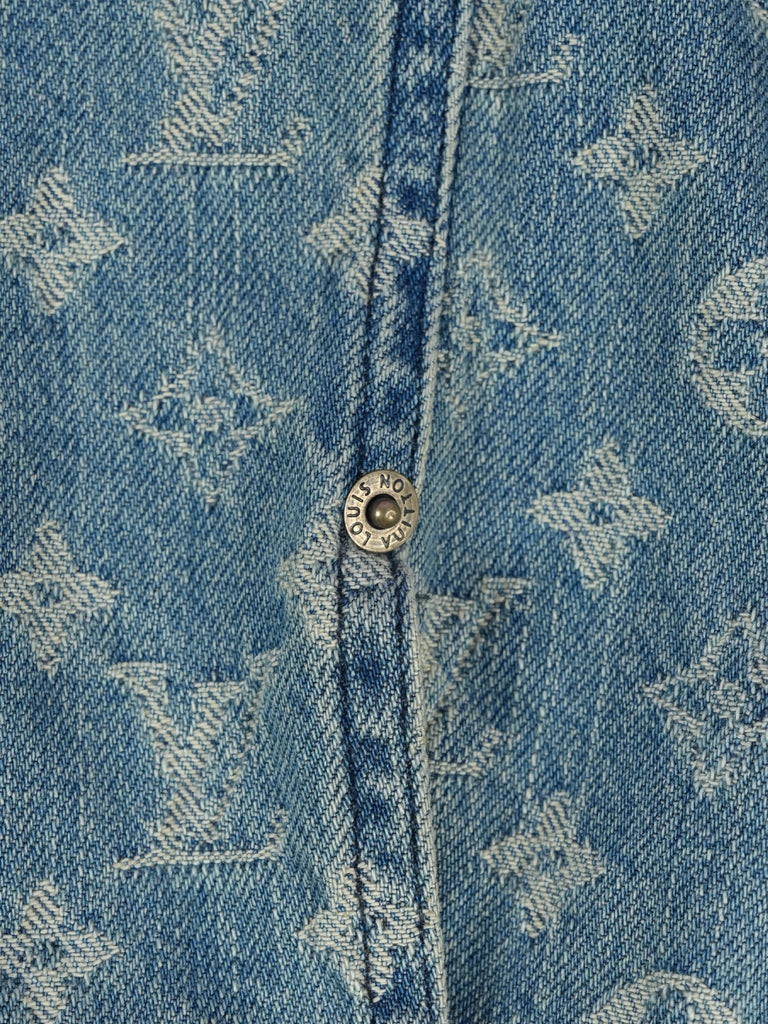 Louis Vuitton / Supreme Jacquard Denim Trucker Jacket Blue