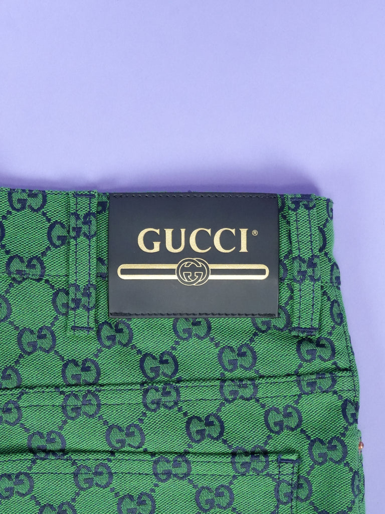 Gucci GG Jacquard Organic Cotton Blend Trousers Green