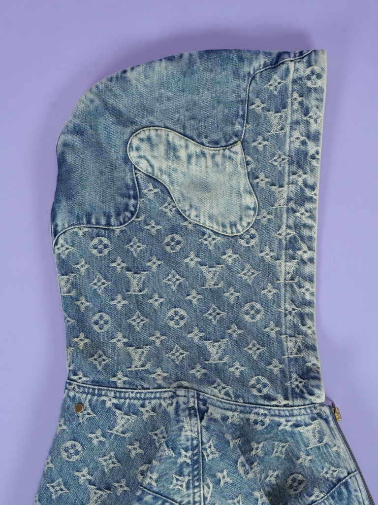 Louis Vuitton / Nigo Monogram Patchwork Denim Hoodie Indigo