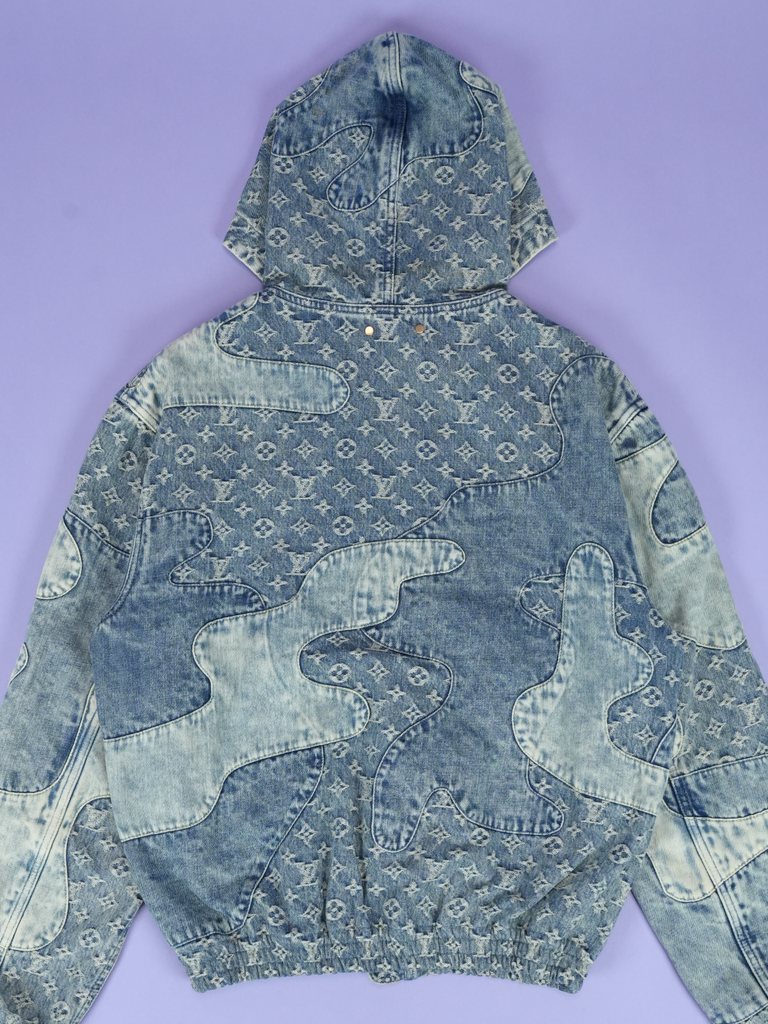 Louis Vuitton / Nigo Monogram Patchwork Denim Hoodie Indigo