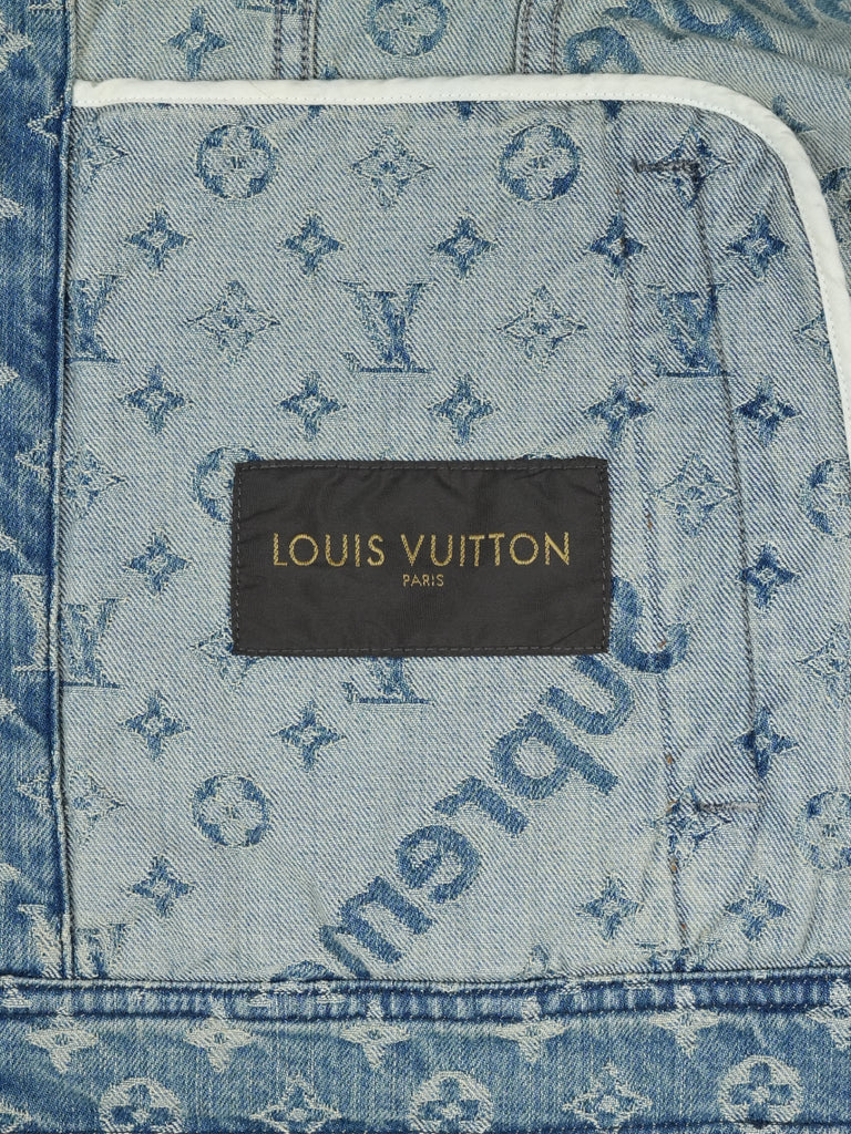 Louis Vuitton / Supreme Jacquard Denim Trucker Jacket Blue