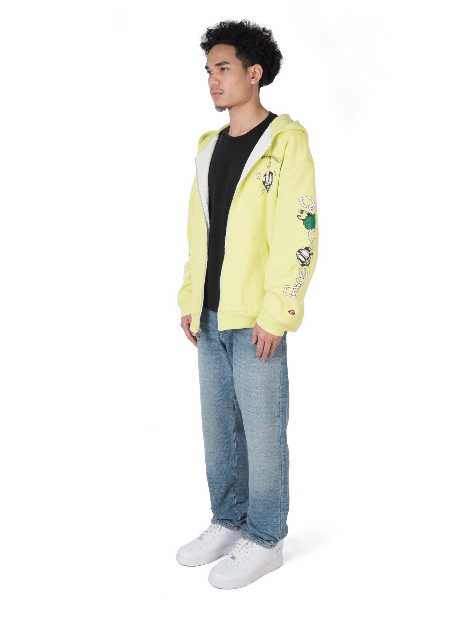 Chrome Hearts Matty Boy Link Zip Up Lime Green