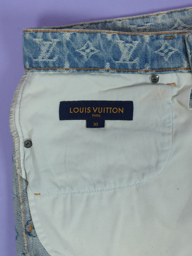 Louis Vuitton Monogram Graffiti Denim Jeans Blue