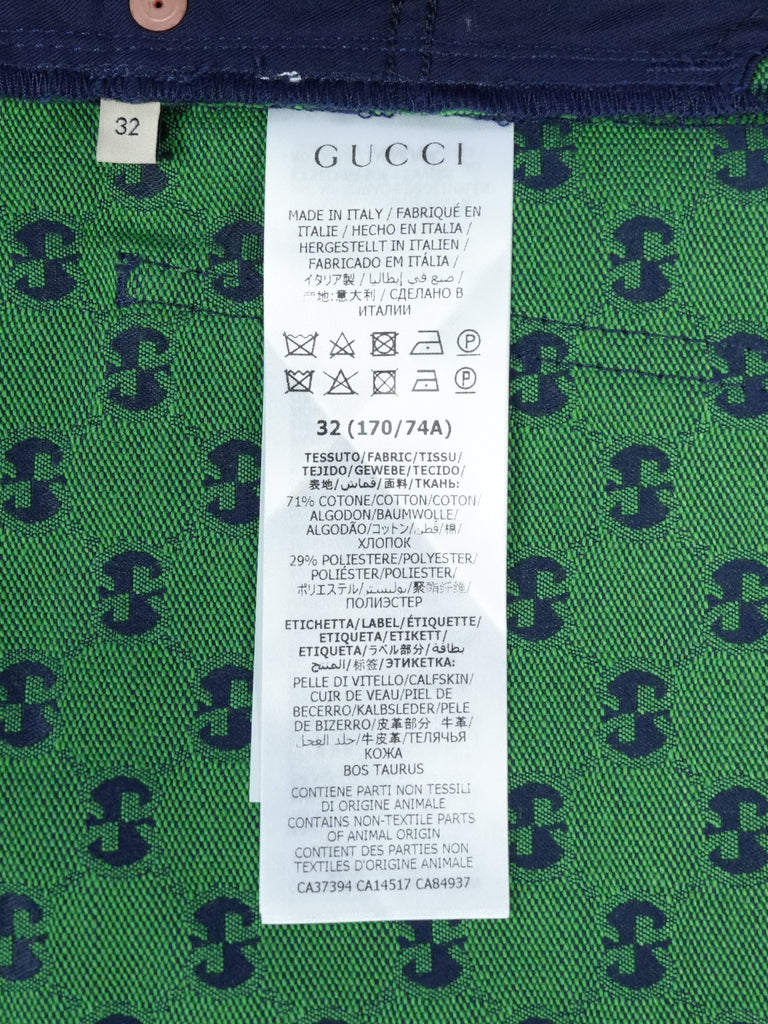 Gucci GG Jacquard Organic Cotton Blend Trousers Green