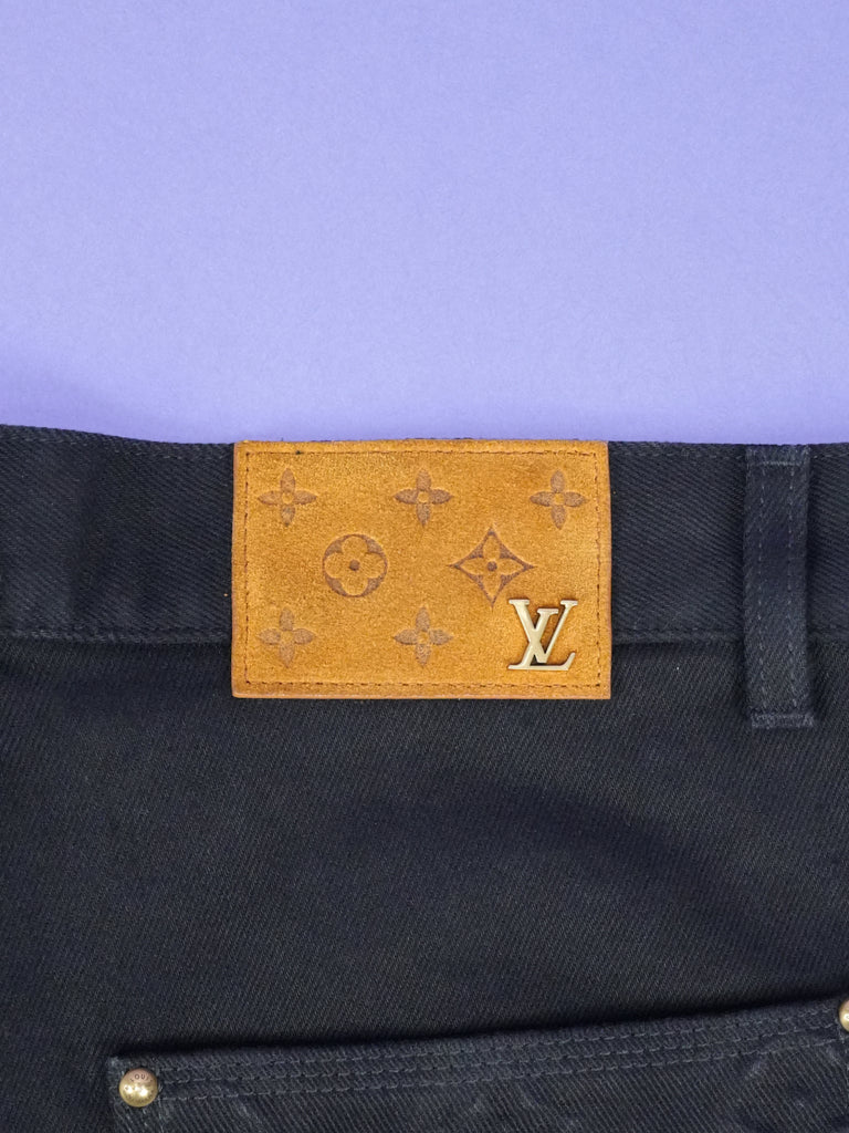 Louis Vuitton Monogram Detail Carpenter Denim Pants Black