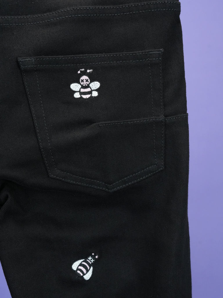 Dior / Kaws Bee Embroidery Jeans Black