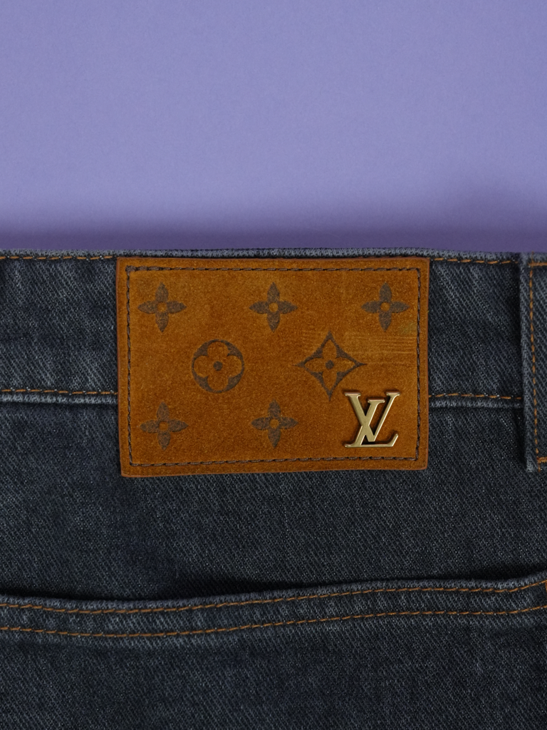 Louis Vuitton Monogram Flower Denim Pants Black