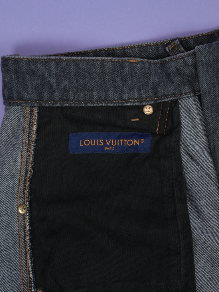 Louis Vuitton Monogram Flower Denim Pants Black