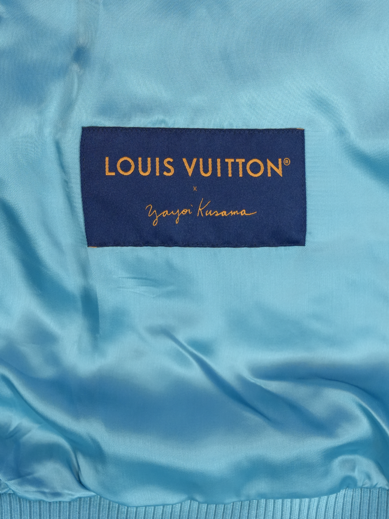 Louis Vuitton / Yayoi Kusama Faces Embroidered Varsity Jacket Blue