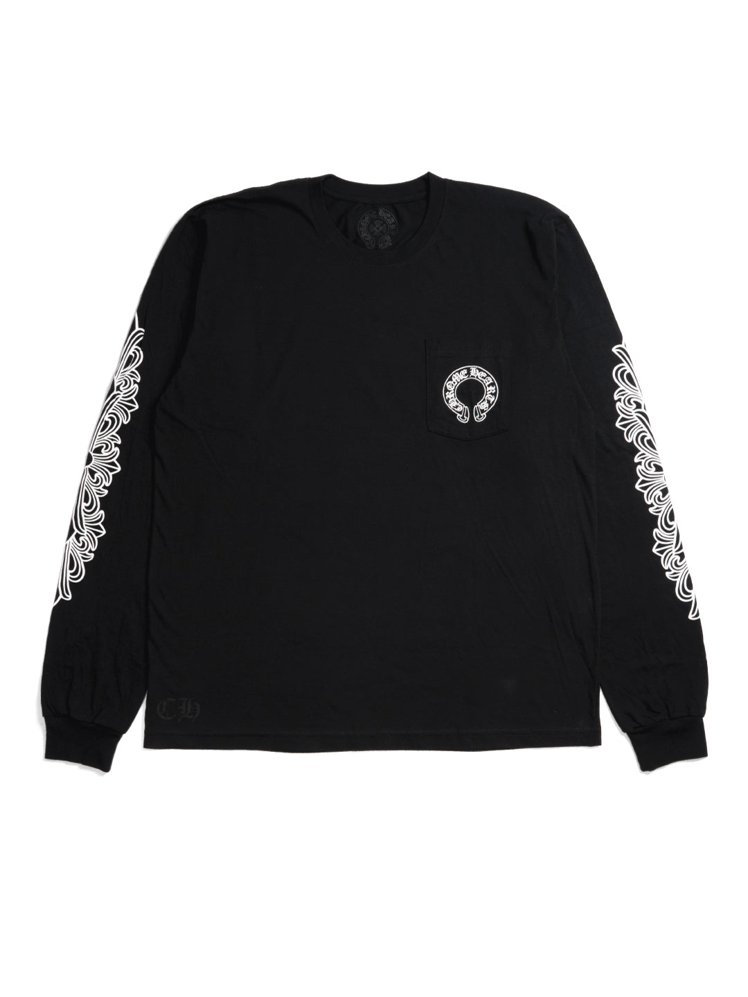 Chrome Hearts Horse Shoe Floral L/S T-Shirt Black