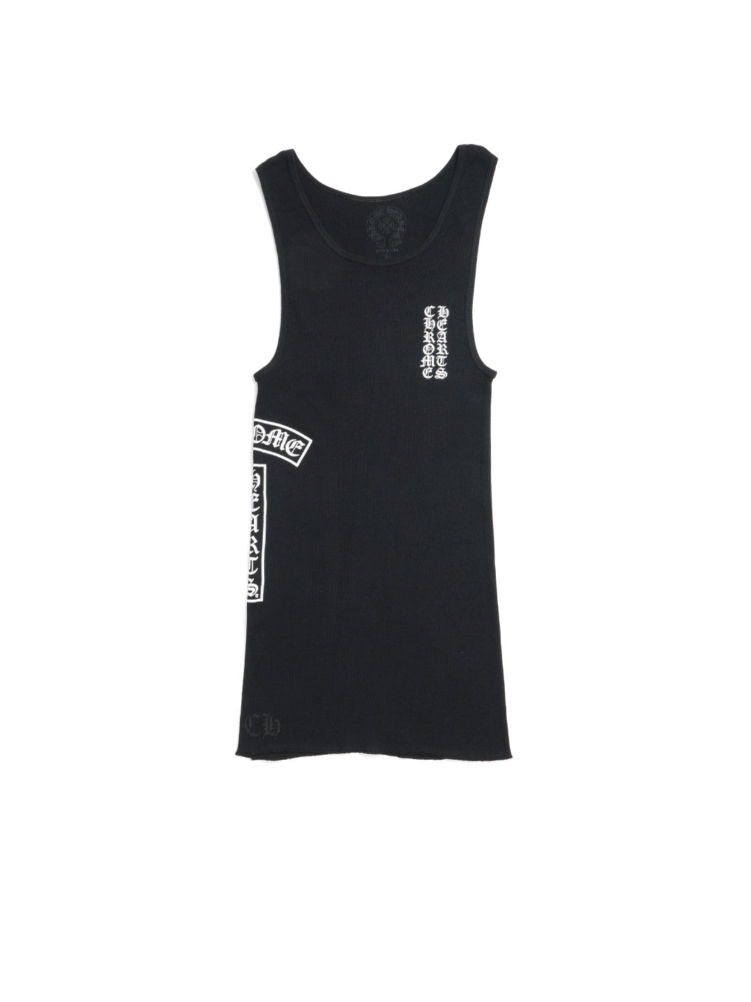 Chrome Hearts Vertical Logo Ribbed Tank Black