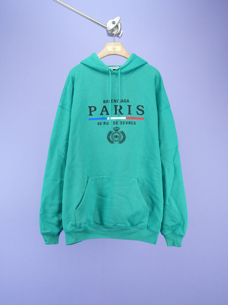 Balenciaga Paris Flag Hoodie Green