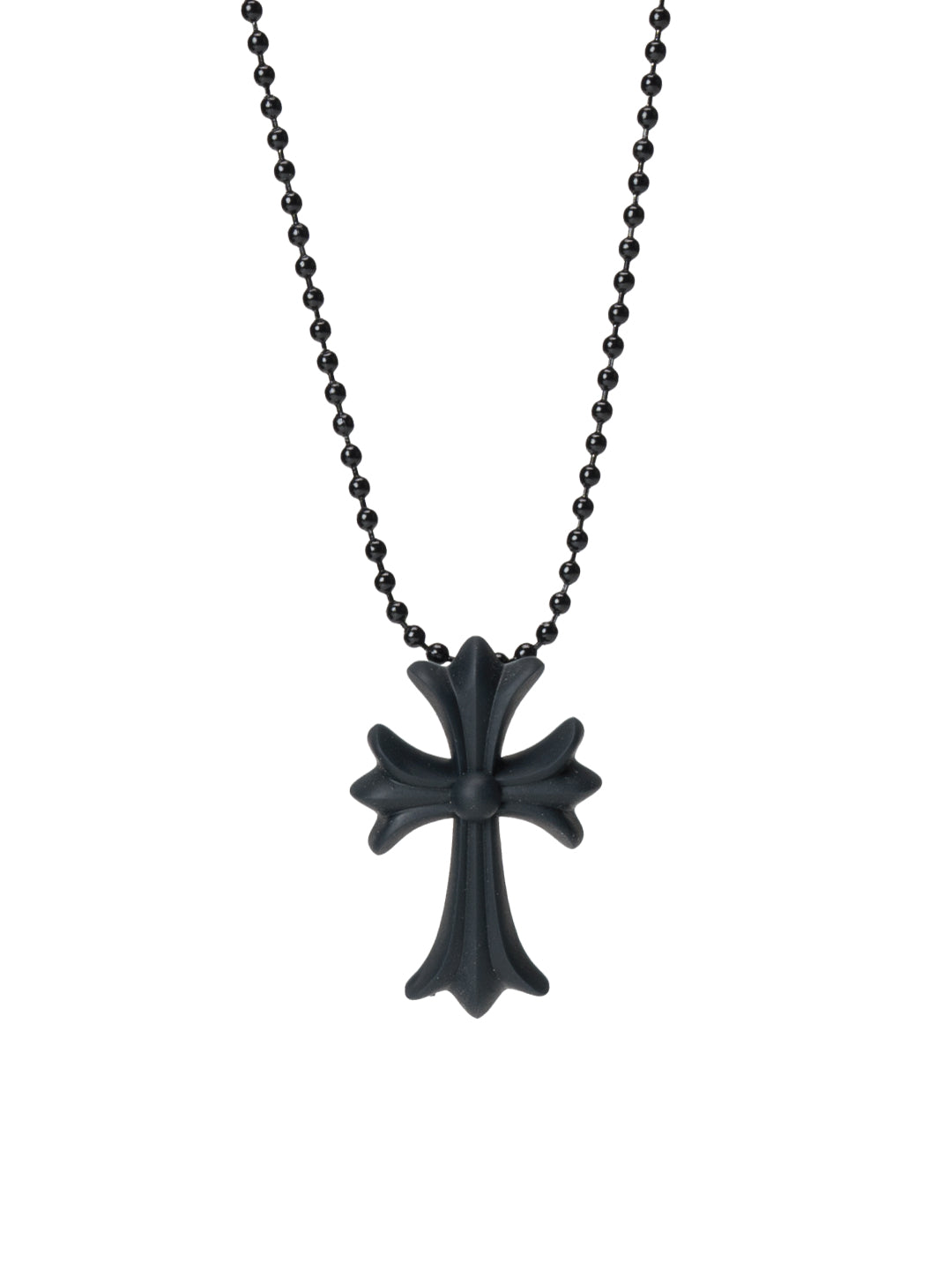 Chrome Hearts Cross Necklace In Silicone Black