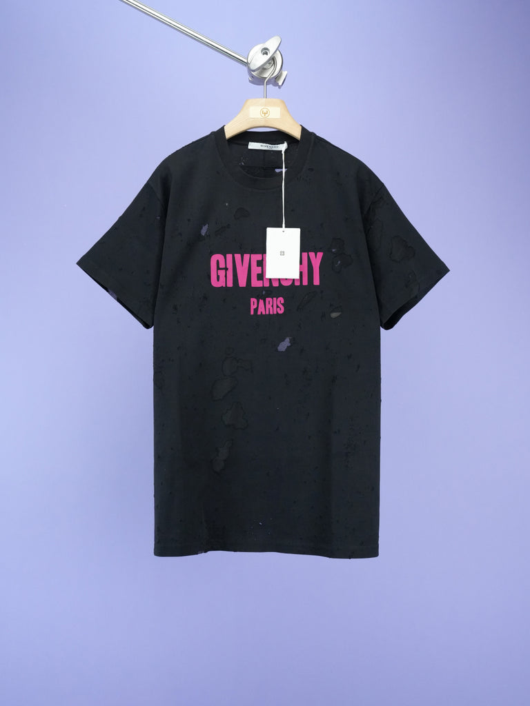 Givenchy Distressed T-Shirt Black/Pink