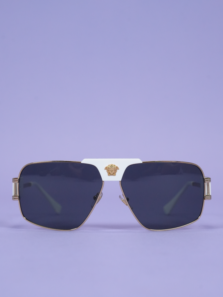 Versace Navigator Sunglasses White