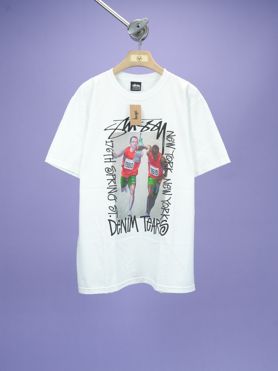 Stussy / Denim Tears Pass The Baton T-Shirt White