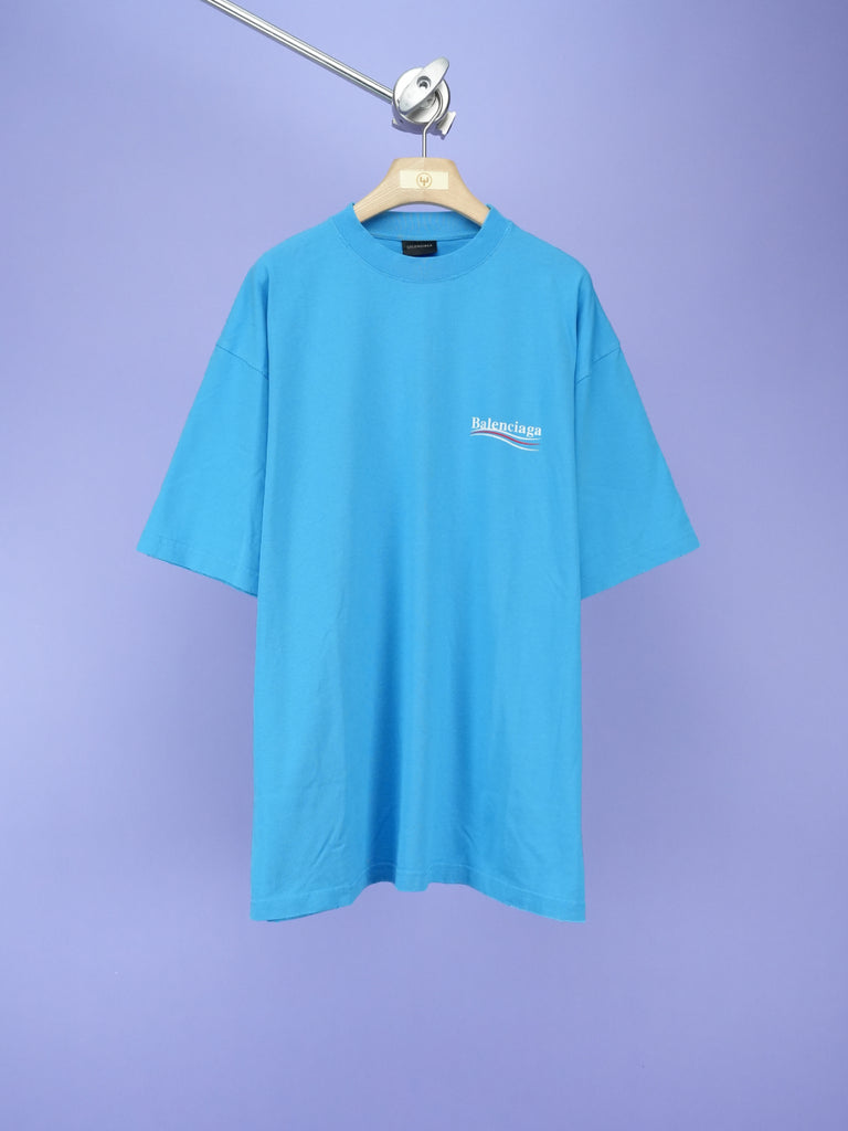 Balenciaga Political Campaign T-Shirt Blue