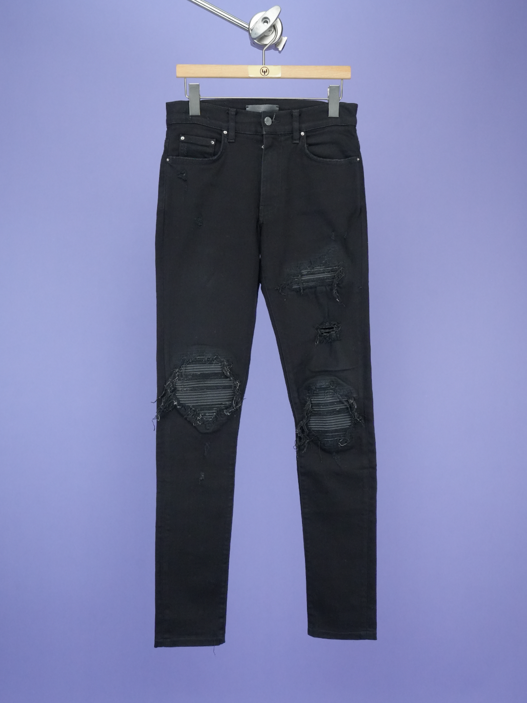 Amiri MX1 Distressed Effect Slim Fit Jeans Black