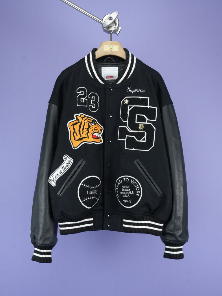 Supreme Tiger Varsity Jacket Black