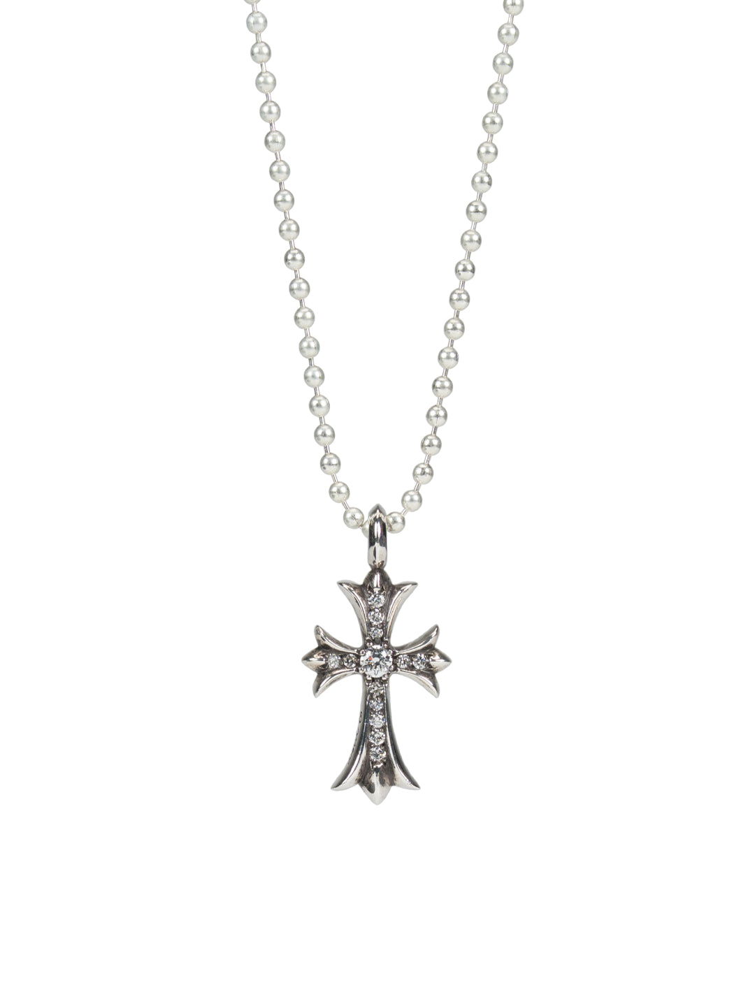 Diamond Cross Pendant Silver