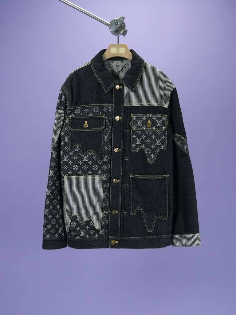 Louis Vuitton / Nigo Monogram Crazy Denim Workwear Jacket Black