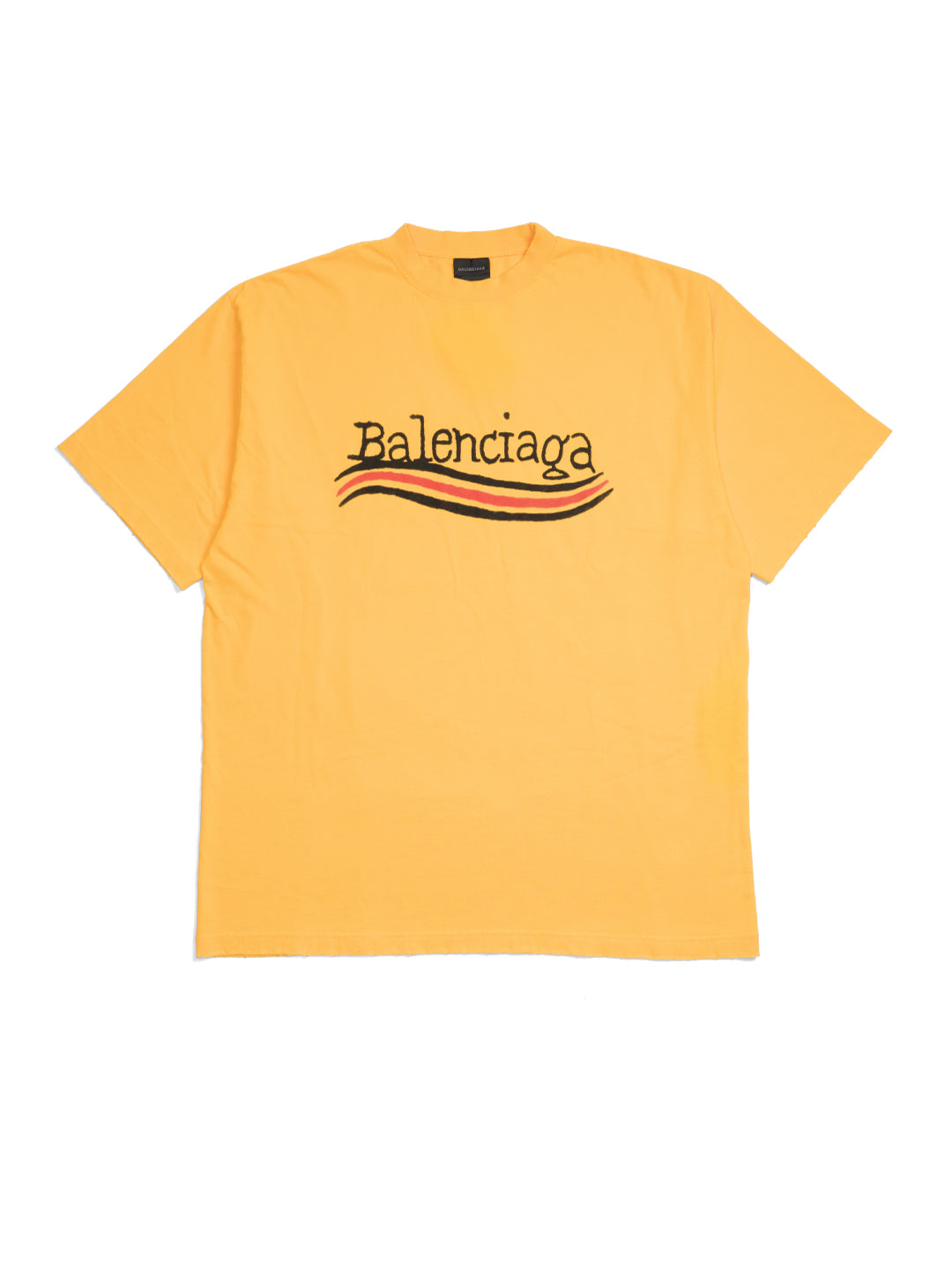 Balenciaga Bleed Logo Sharpie T-Shirt Yellow